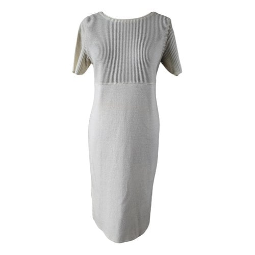 Pre-owned Rodier Wool Mid-length Dress In Beige
