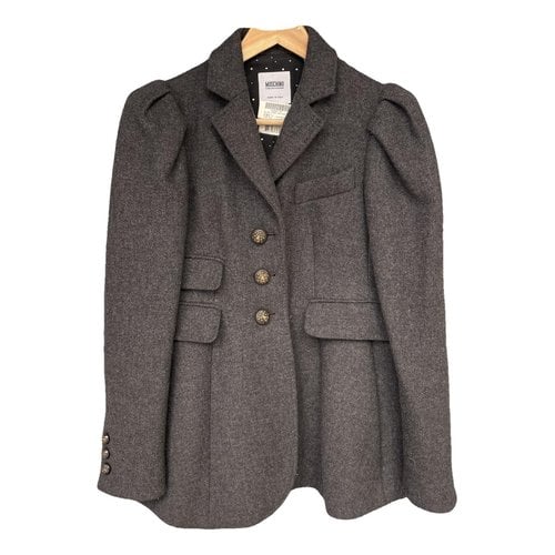 Pre-owned Moschino Cheap And Chic Wool Peacoat In Grey