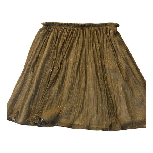 Pre-owned Claudie Pierlot Glitter Mini Skirt In Gold