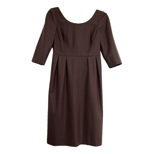 Pre-owned Gucci Wool Mid-length Dress In Brown