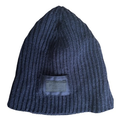 Pre-owned Prada Wool Hat In Blue