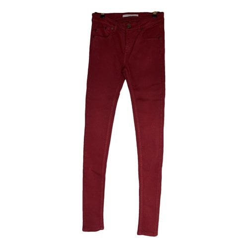 Pre-owned Victoria Beckham Slim Jeans In Burgundy
