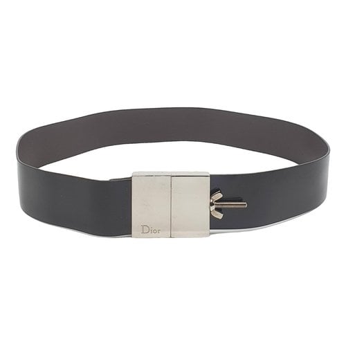 Pre-owned Dior Patent Leather Belt In Brown