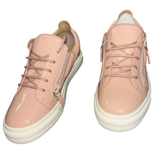 Pre-owned Giuseppe Zanotti Patent Leather Trainers In Pink