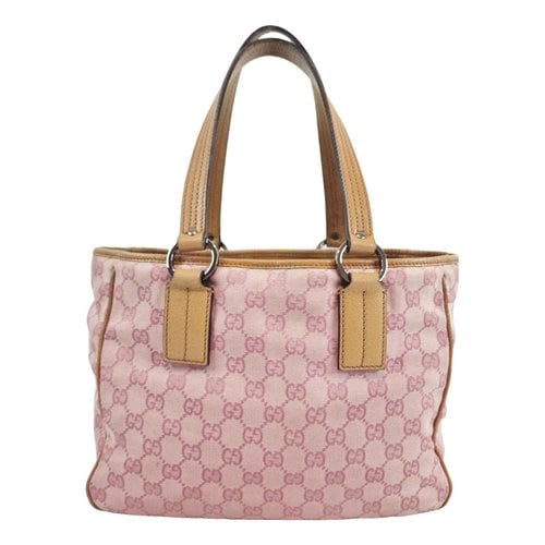 Pre-owned Gucci Cloth Tote In Pink