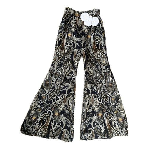 Pre-owned Chloé Silk Large Pants In Anthracite