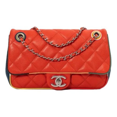 Pre-owned Chanel Timeless/classique Leather Handbag In Orange