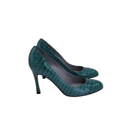 Pre-owned Sergio Rossi Patent Leather Heels In Green