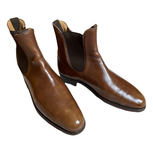 Pre-owned Jm Weston Leather Boots In Brown