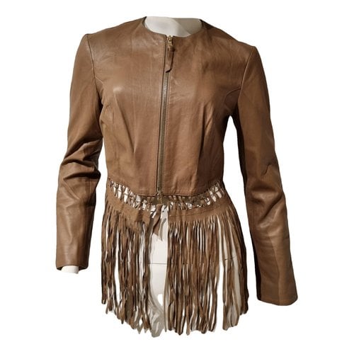 Pre-owned Blumarine Leather Jacket In Camel