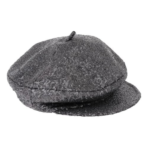 Pre-owned Maison Michel Glitter Beret In Grey