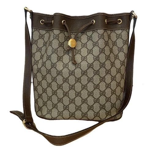 Pre-owned Gucci Dionysus Bucket Leather Crossbody Bag In Brown