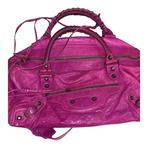 Pre-owned Balenciaga Part Time Leather Handbag In Pink