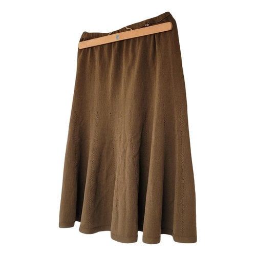 Pre-owned Sonia Rykiel Wool Mid-length Skirt In Khaki