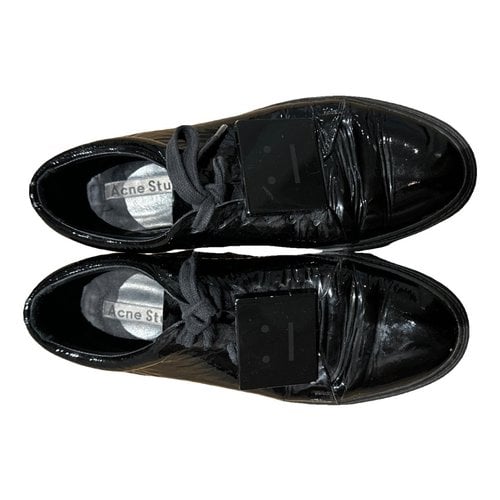 Pre-owned Acne Studios Patent Leather Trainers In Black