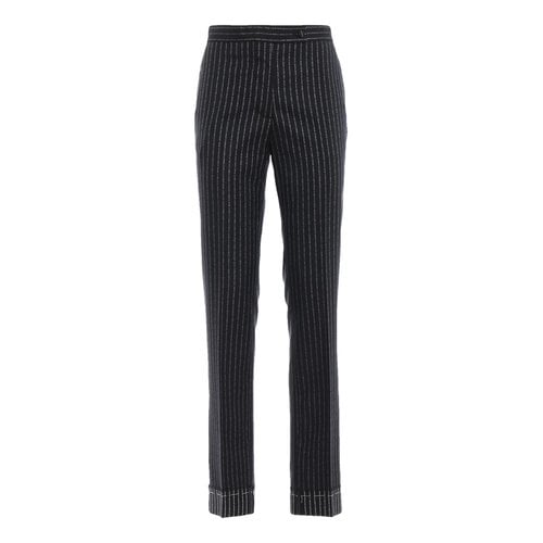 Pre-owned Golden Goose Wool Trousers In Navy