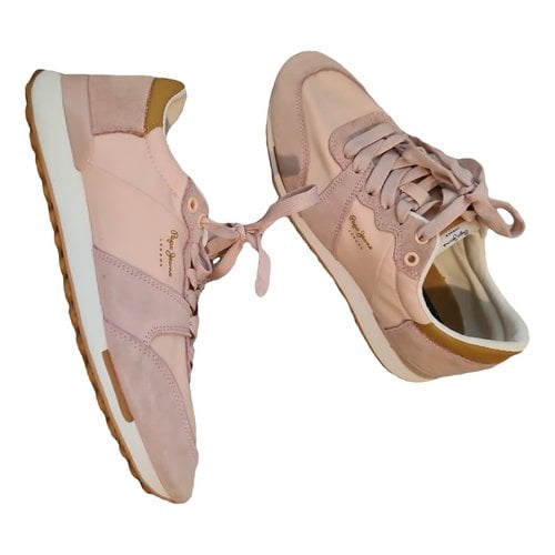 Pre-owned Pepe Jeans Leather Trainers In Pink