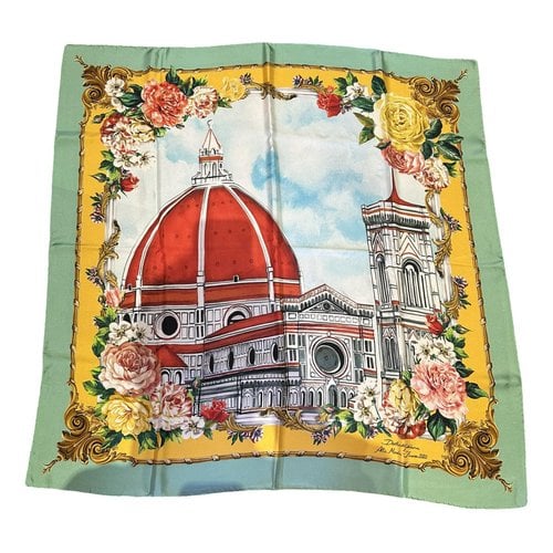 Pre-owned Dolce & Gabbana Silk Handkerchief In Green