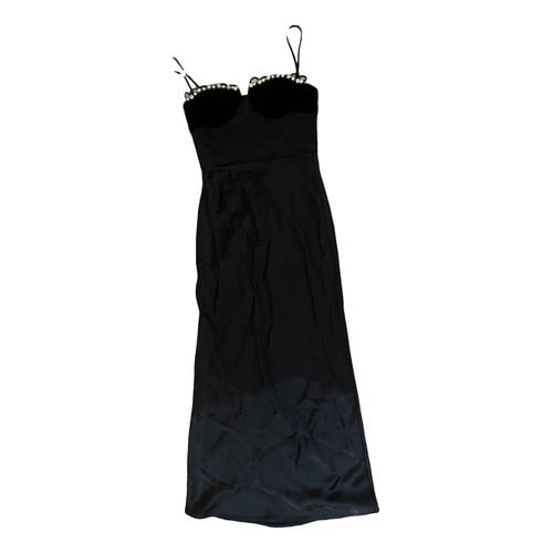 Pre-owned Nafsika Skourti Silk Mid-length Dress In Black