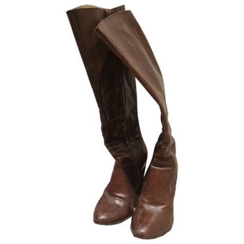 Pre-owned Costume National Leather Boots In Brown