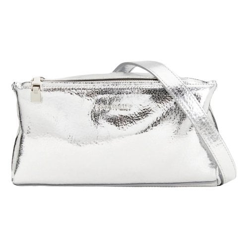 Pre-owned Givenchy Leather Crossbody Bag In Silver