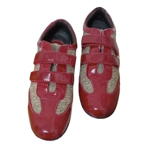 Pre-owned Pollini Patent Leather Flats In Red