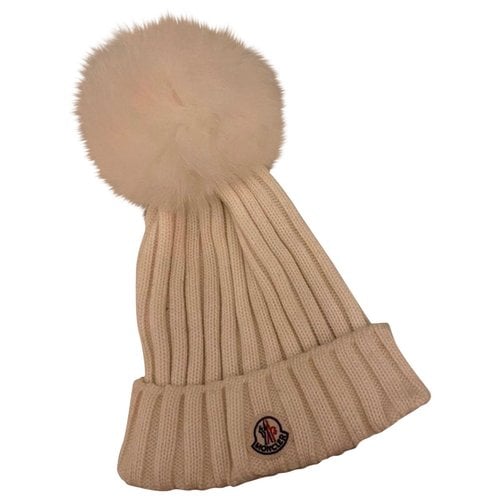 Pre-owned Moncler Wool Beanie In White