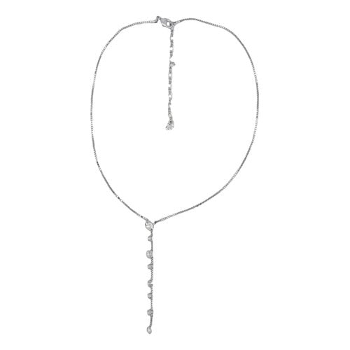 Pre-owned Swarovski Fit Long Necklace In White