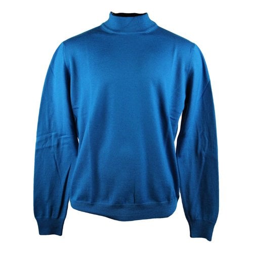 Pre-owned Gran Sasso Wool Pull In Turquoise