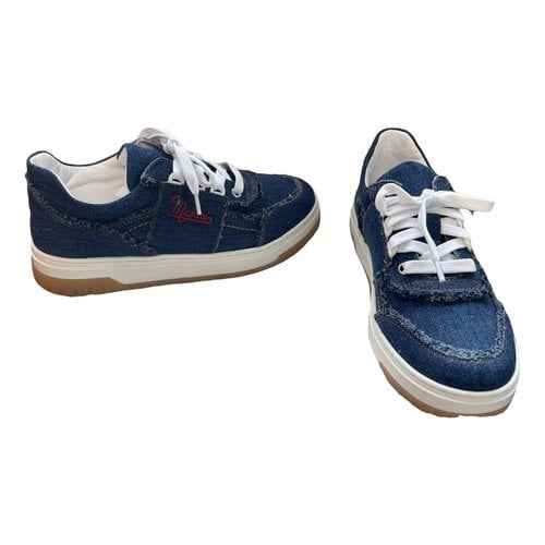 Pre-owned Marni Leather Trainers In Blue