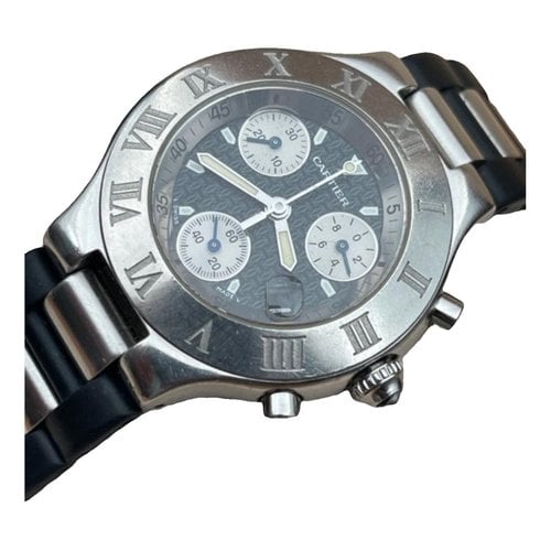 Pre-owned Cartier Chronoscaph 21 Watch In Metallic