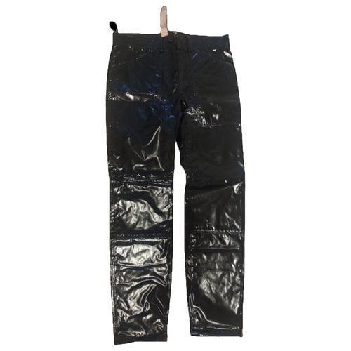 Pre-owned N°21 Vegan Leather Slim Pants In Black