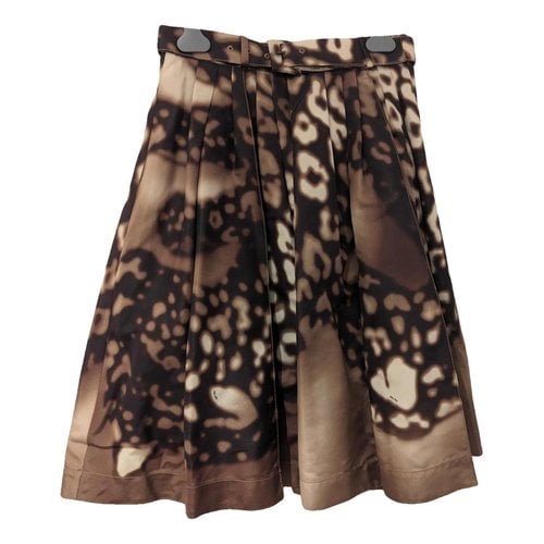 Pre-owned Prada Silk Skirt In Brown