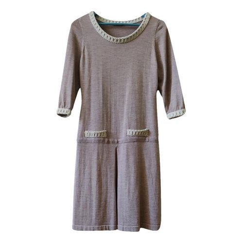 Pre-owned Ermanno Scervino Wool Mid-length Dress In Ecru
