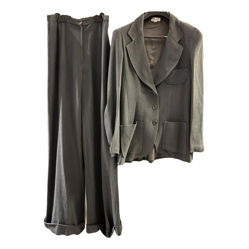 Pre-owned Krizia Silk Suit Jacket In Grey