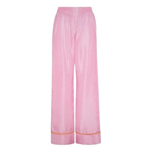 Pre-owned Forte Forte Silk Large Pants In Pink