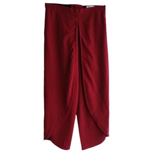 Pre-owned Rodebjer Trousers In Burgundy