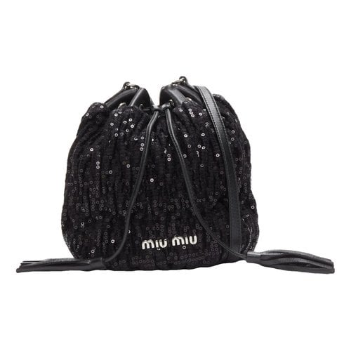 Pre-owned Miu Miu Cloth Handbag In Black