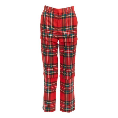 Pre-owned Balenciaga Wool Trousers In Red