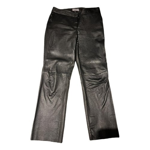 Pre-owned Mulberry Leather Trousers In Black