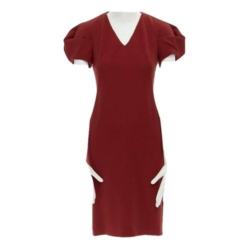 Pre-owned Alexander Mcqueen Wool Mid-length Dress In Red