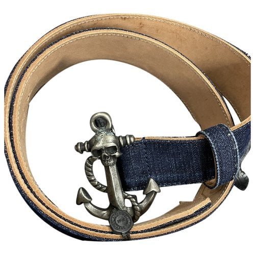 Pre-owned Philipp Plein Leather Belt In Navy