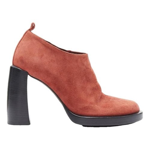 Pre-owned Ann Demeulemeester Ankle Boots In Red