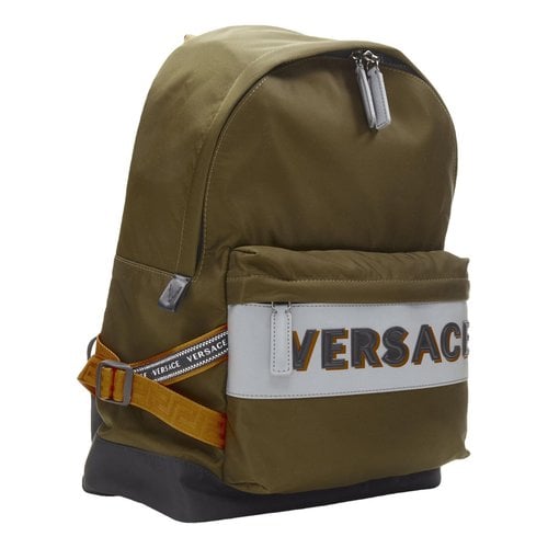 Pre-owned Versace Travel Bag In Green