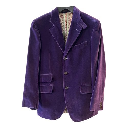 Pre-owned Etro Velvet Jacket In Purple