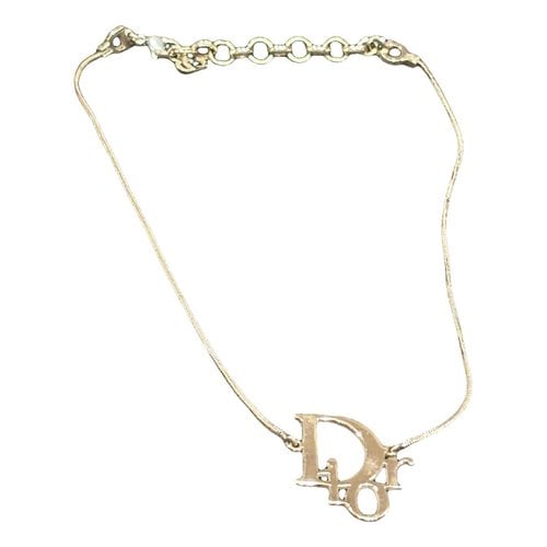 Pre-owned Dior Oblique Necklace In Silver