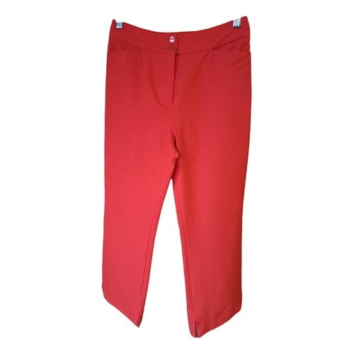Pre-owned Kenzo Wool Large Pants In Red