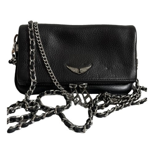 Pre-owned Zadig & Voltaire Rock Leather Crossbody Bag In Black