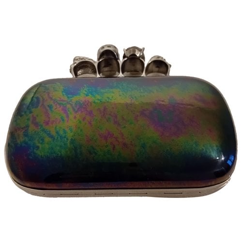 Pre-owned Alexander Mcqueen Knuckle Leather Clutch Bag In Multicolour