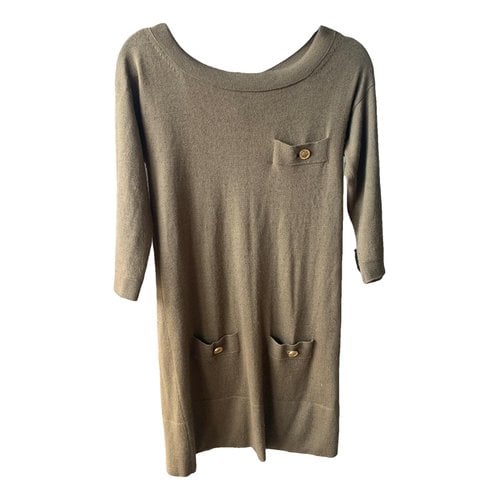 Pre-owned Chloé Cashmere Mid-length Dress In Khaki